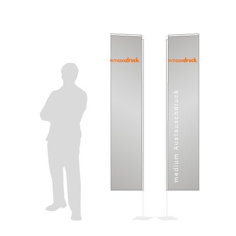 Beachflag Rechteck Austauschdruck | Medium (300 cm) | beidseitig bedruckt